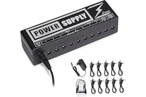 Donner Alimentatore per Effetti a Pedale della Chitarra Elettrica multi-output isolati con Adattatore e Cavi di Alimentazione, Versione Aggiornata DP-2