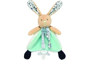 BABY NAT' - Attache Sucette Doudou Lapin - Collection Poupi - Couleur Bleu Marine - Attache Tétine Pour Bébé Dès La Naissance - Idée Cadeau De Naissance - BN0606