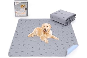 PICK FOR LIFE Washable Dog Pee Pad 168x125 Extra Large, Fast Absorbent Reusable Puppy Pads, Waterproof Pet Training Pads with Bone Print,Non-Slip Whelping Pad for Dog Playpen, Incontinence, Housebreaking