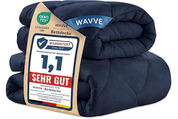 WAVVE Täcke 135 x 200 150 g/m² 300 g/m² = 450 g/m² två lager mikrofiber tvättbart varmt täcke 2 personer 4 årstider