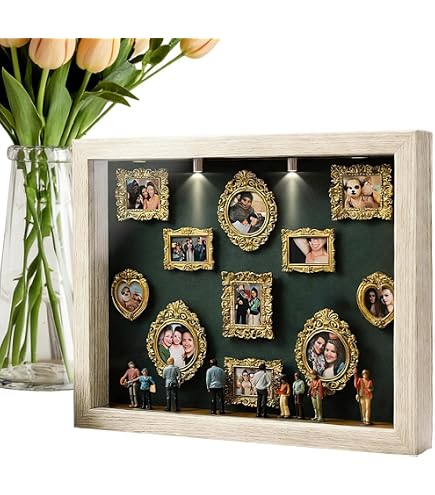 Mini Museum Frames, Décoration Intérieure DIY à Faire Soi-Même, Kit de Cadre à Photos Modulable, pour Collectionneurs Maison Salon Chambre Bureau Chambre d'Appartement Mariage