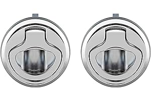 HPIANO 2 PCS in Acciaio Inox per Barche Round Deck Hatch Flush Pull Chiusura a Scatto per Yacht Marine Scrocco A Battente Silver