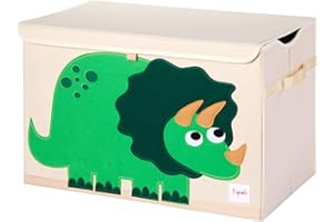 3 Sprouts Duża skrzynia na zabawki z pokrywką i uchwytami – solidny organizer do przechowywania pudełek na zabawki dla chłopców i dziewcząt, przestronne składane pudełko do przechowywania zabawek z