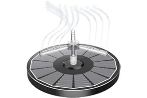 AISITIN 2,5 W Solarbrunnen mit 360° drehbarer Düse mit speziell entworfener Schwenkdüse und 4 Befestigungen, schwimmender Solarbrunnen für die Dekoration von Garten, Teich, VogelBad,DIY Wasserspiel