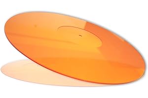 Mobile Pro Shop Acryl-Plattenspieler-Matte – Acryl-Slipmat für Vinyl-LP-Plattenspieler – verbessert die Klangqualität und bietet festeren Bass – antistatische Plattenmatte (orange_lit)