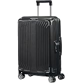 Samsonite Lite-Box Suitcase, Black/White, 55 cm, Classic | Negro, maleta r&iacute;gida, 55H x 40W x 20D cm, 38 L, 2.2 kg, con candad