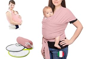 BABYTOOLS Fascia Neonato (100% Made In Italy) Con 2 BAVAGLINI INCLUSI, Fascia Porta Bebe In Cotone Organico, Fascia Neonato Porta Bebe In Tessuto Morbido, Leggero, Traspirante, Adatta Fino A 15 Kg