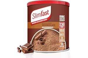 ‎SLIMFAST SlimFast Milchshake Pulver Schokolade I Kalorienreduzierter Diät-Shake mit hohem Eiweißanteil I Diät-Pulver für eine gewichtskontrollierende Ernährung I Nur 230 Kalorien pro Protein-Shake I 450 g