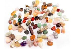 Hurifeng Natürliche Trommelsteine Mix | Bunte Edelsteine Für Kinder & Dekoration | 200G Kunststeine Zum Spielen, Schatzsuche Und Handwerk | Variabel Grosse (1-1,5 Cm)
