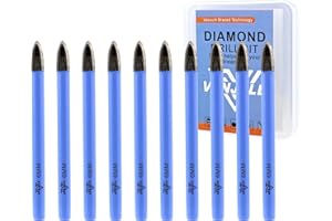 VENJELD Cemented Carbide Drill Bits Set - 6mm 10Pcs Hard Alloy Drill Bit for Wood Plastic Masonry Ceramic Tile Concrete Marble - Round Shank with Storage Case