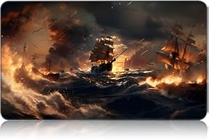 CAPAUNVDA for MTG Game Playmat, for Magic TCG Rubber Play mat,Tabletop Card Playmats with Smooth Surface,Trading Card Inked Game Mat,Battle Game,Pirate Ship