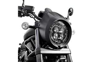 Lorababer Motorrad Frontscheinwerfer Verkleidung Windschutzscheibe Windabweiser Kompatibel mit Rebel 1100 CMX1100 CM1100 CMX 1100 2021-2025 Scheinwerfermaske Visierschutz, Schwarz