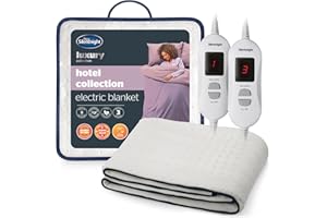Silentnight Hotel Collection Double Electric Blanket - Luxury Cosy Comfort Covered in a Super Soft Fleece Fabric - Full Mattress Coverage with Easy Fit Straps - 3 Heat Settings, 193x137cm, Double