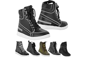 Vaster Moto Zapatos de Moto para Hombre Zapatillas de Moto Botas de Cuero Suela de Goma Botas de Moto de Cuero Protector Homologadas CE EN 13634:2017