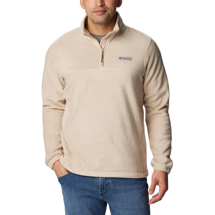 Pull Columbia Homme Grand Quarter Zip – Polaire Légère Bleue – Randonnée