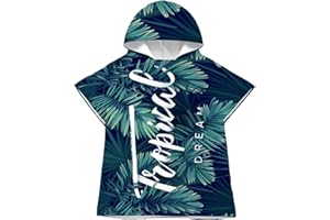 LOMTRATS Poncho de Surf à Séchage Rapide, Serviette à Changer, Robe à Capuche pour Enfants, Microfibre Natation Plage Surf Plongée Maison Sources Chaudes Parka de Bain