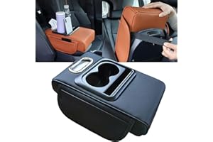 HFLWYWD Car Armrest Cushion,5-in-1 Center Console Cover with 2 Storage Bags Cup Holder, Tissue Box Slot, Phone Slot for Car Sedans,Car Interior Accessories for Most Vehicle, SUV, Truck,Cars (Black)