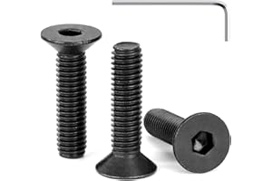 Tunejoy 30 Stück M6 x 25 mm Senkkopfschrauben Schwarz Senkschrauben Edelstahl A2 V2A Senkkopf Innensechskant DIN 7991 Vollgewinde mit Inbusschlüssel