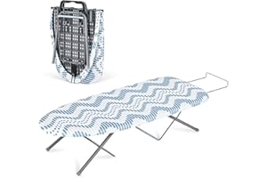 KINGRACK Petite planche à repasser pliable, table avec repose-fer, mini pieds antidérapants pour la maison, la buanderie, les dortoirs, les voyages, P1230D-12