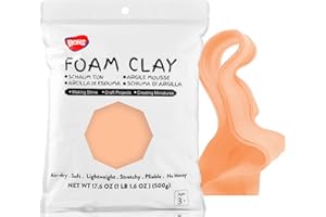 BOHS Peach Modeling Foam Clay - Squishy,Soft, Air Dry -for School Project,Cosplay,Fake Bake, Slime Supplies-1.1 Lbs/ 500 Grams