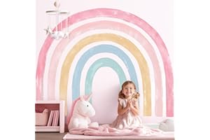 DECOWALL SG4-2429 akwarelowe tęczowe naklejki ścienne dla dzieci pokój zabaw dekoracja pokoju dziewczynki duży żłobek malucha zdejmij i przyklej sztukę dla dzieci klasa