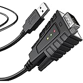 DriverGenius USB auf Seriell RS232-(DB9) Adapter Konverter Compatibel mit Windows 11, macOS 15.1.1-3xLEDs, USB232A-B-A