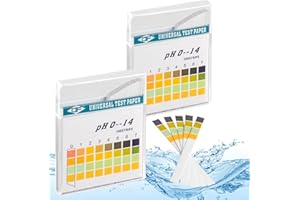 ECENCE pH test strips 200 pcs. Hot tube pool and spa test strips litmus test paper measuring range 0-14 universal indicator paper acidity test for aquariums drinking water