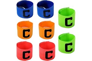 Pizsieat 8 Piezas Brazalete Capitan Futbol Elástico Brazalete de Capitán de Fútbol C Banda Ajustable Brazalete de Fútbol Multicolor para Niños Adultos Junior Varios Deportes (4 Color)
