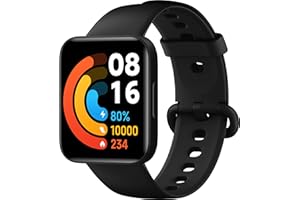 Xiaomi POCO Watch (Black), Misurazione SpO2, Battito Cardiaco, Display AMOLED da 1,6", GPS, Resistenza all'acqua ATM, Nero, Versione Italiana, Unica