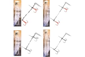 ‎ZITE Zite Fishing Shallow Rig Screw-In Hechtsysteme Größe S 9cm & L 13 cm | Fertigmontage teils UV-Aktives Drillingssystem Raubfischangeln | Flachwasser Gummifische 15-26cm | Gummifischsystem Hecht