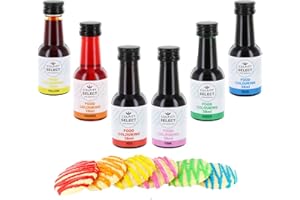 CULPITT SELECT Culpitt Food Colours | 6 Pack | Made In UK | Red, Blue, Green, Pink, Orange, Yellow, Liquid Colour For Baking, Cooking, And Cake Decorating - 228ml