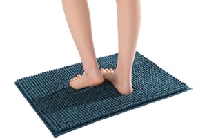 Pincy Szenilowa antypoślizgowa mata łazienkowa, 50 x 80 cm, kudłaty dywanik łazienkowy z mikrofibry, szybko wchłania wodę, można prać w pralce, trwały dywanik podłogowy, idealny do wanny, łazienki,