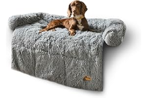 Silentnight Calming Dog Sofa Protector - Pet Sofa Cover Protector Bed for Dogs Cats with Non Slip Base and Soft Plush Fabric Reducing Pet Anxiety - Machine Washable - Small