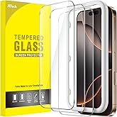 JETech Screen Protector for iPhone 16 Pro Max, Pack of 3 | 9H tempered glass, HD clear, anti-scratch protection, easy install
