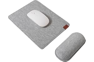 SenseAGE Ingrandisci Mouse Pad e Set di poggiapolsi, Tappetino ergonomico per Mouse con Base Antiscivolo e Tastiera poggiapolsi, Comodo per Una Facile digitazione e Sollievo dal Dolore, Grigio Fumo