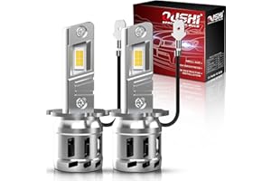 OUSHI Lampadine LED H3 Aggiornate - 600% Più Luminose, 6500K Bianco Xenon, Mini Con Ventola, Non Polarità, 16000LM, Plug and Play (2 Pezzi)