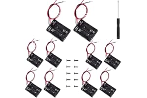 VISSQH 2 x 23 A Batteriehalter,Batteriefachhalter mit Kabel,12V 23A Kunststoff Batteriehalter Gehäuse,mit Schraubendreher & Schrauben (10Stücke/Schwarz)