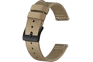 BISONSTRAP Bracelets de Montre Militaires en Nylon, Bracelets pour Hommes, Dégagement Rapide, Boucle Brossée, Largeur de Bande 18mm 19mm 20mm 22mm