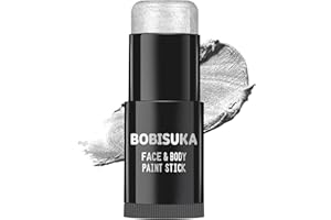 BOBISUKA Face Paint Stick Silver Face Paint, Halloween Make-Up Silver Oily Body Paint for Theatre Make-Up, Make-Up Carnival, Cosplay