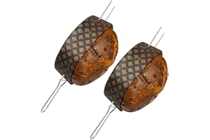 FAH FAMILY AT HOME Pincho para Panettone, Set de 2 Pines para Panettone y Otros Masas Hasta 1 kg (Longitud 40 cm), Robusto de Acero Inoxidable, Fácil de Usar, Horquilla para Panettone y Colomba con Tapones de Seguridad