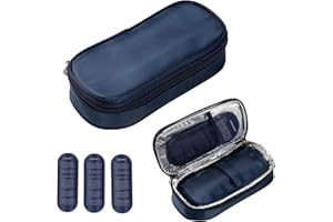 SINOCARE Glacière à insuline approuvée par la TSA pour Voyage avec thermomètre, Affichage de la température, Sac de Voyage pour diabétique avec 2 Blocs (Sans Affichage de Temperature)