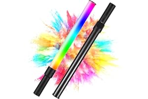 Andoer D2 RGB Tube Light, RGB Handheld lampa wideo 2500 K/5500 K/8500 K, możliwość ściemniania, 7 kolorowych efektów świetlnych, wbudowany akumulator do transmisji Vloga Live Streaming fotografii