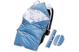 BELLOCHI GROWING IN STYLE Bellochi, coperta universale per ovetto e seggiolino auto, in cotone e velluto, adatta ad esempio per Maxi-Cosi, Romani, Cybex - Jambo