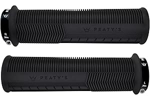 Peaty's Monarch Grips - Mushroom or Knurl/Thick or Thin - Trail Comfort, Durable, Ergonomic Finger Bars, Support Thumb Pad, All Day, All Terrain, Lock on grip MTB Enduro Downhill Ebike Mountain Bike
