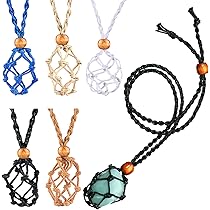 Cordone Portapietra Per Collana 3 Pezzi - Regolabile 35-50 Mm Per Cristalli E Pietre