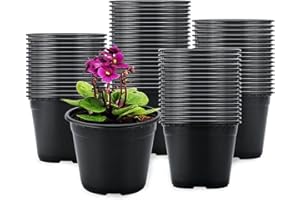 ‎KINGLAKE KINGLAKE Anzuchttöpfe 10cm, Pflanztöpfe Anzucht 100 Stück, Aufzuchttöpfe Plastik Kleine, Setzlinge Anzucht Töpfe Pflanzen, Blumentopf Kunststoff, Pikiertöpfe, Plastiktöpfe, Umtopf Töpfe-Schwarz