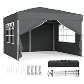 SONGMICS Gazebo 3 x 3 m with Side Panels, Folding Tent | SHELD Collection GCT104GZ01 Portable Light Rain Resistant Sun Protec