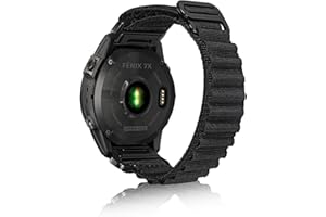 SumRioo QuickFit 26mm Bracelet pour Garmin Fenix 7X Pro Solar/7X Pro/7X Solar/7X/6X Solar/6X Pro/6X/5X Plus/5X, Nylon Bracelet pour Garmin Fenix 3/3HR/Epix Pro 51mm/Tactix Delta Solar, Noir