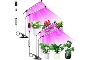 COKOLILA 2 pezzi Lampada per piante, 320 LEDs luce per piante spettro completo, Luci Piante 460nm/660nm/6500K per piante da interno con 6/12/18H timer, 3 modalità, ideale per piccole piante