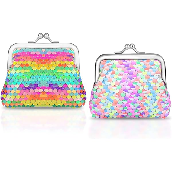 Porte-Monnaie à Paillettes Sirène Pour Filles - 2 Pièces, 16x10.5x1 Cm, Sangle 50 Cm, Cadeau Anniversaire